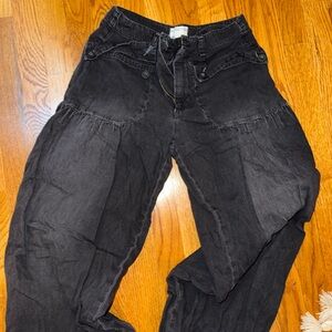 Free People Black Cargo Pants